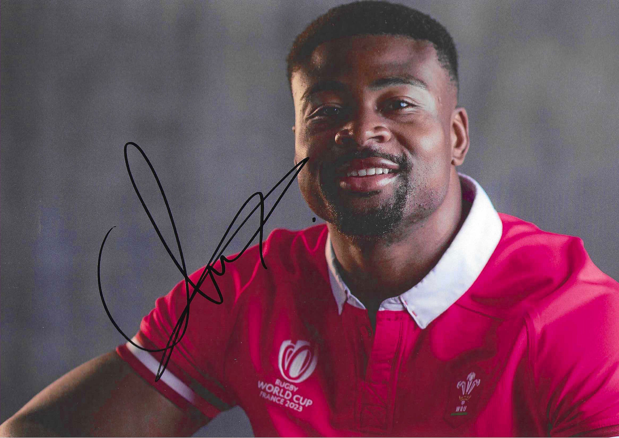 Christ Tshiunza - Wales Rugby - Signed A4 Photo