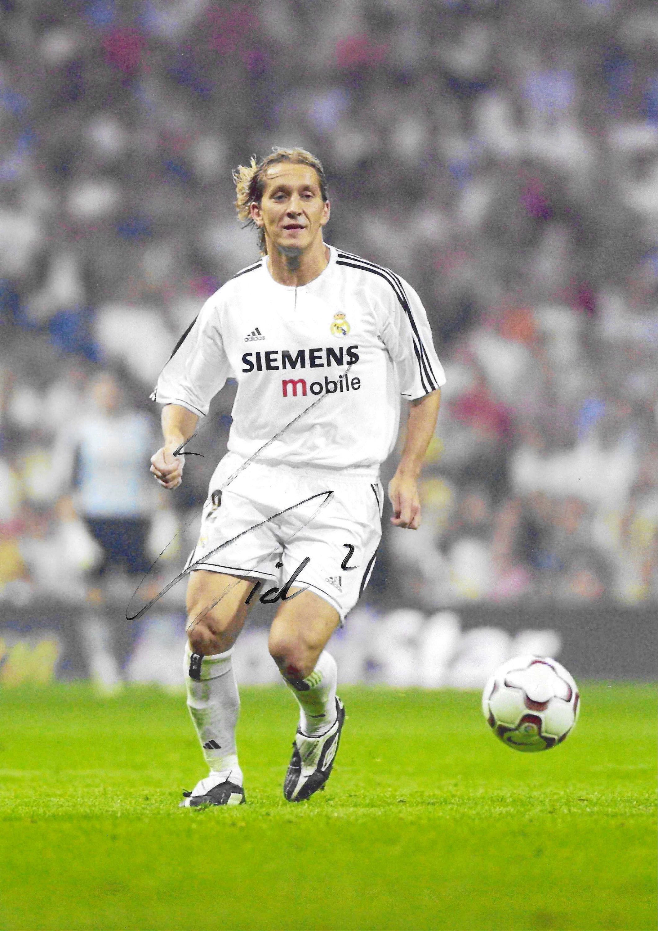 Michel Salgado - Real Madrid & Spain Football Icon - Signed A4 Photo