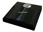 Black Galaxy granite desk tablet with shaped book and tassel