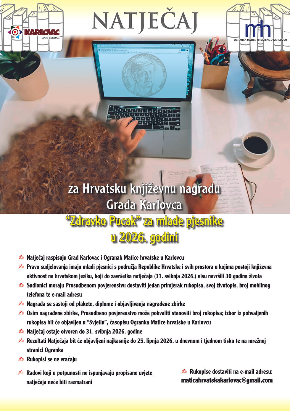 Natječaj Zdravko Pucak za mlade pjesnike - rok 31. svibnja