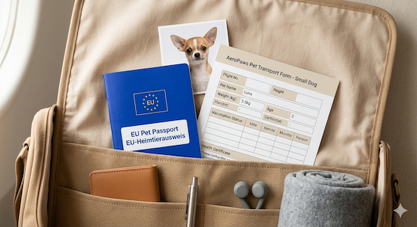 Heimtierausweis und Reisedokumente am Check-In bereithalten