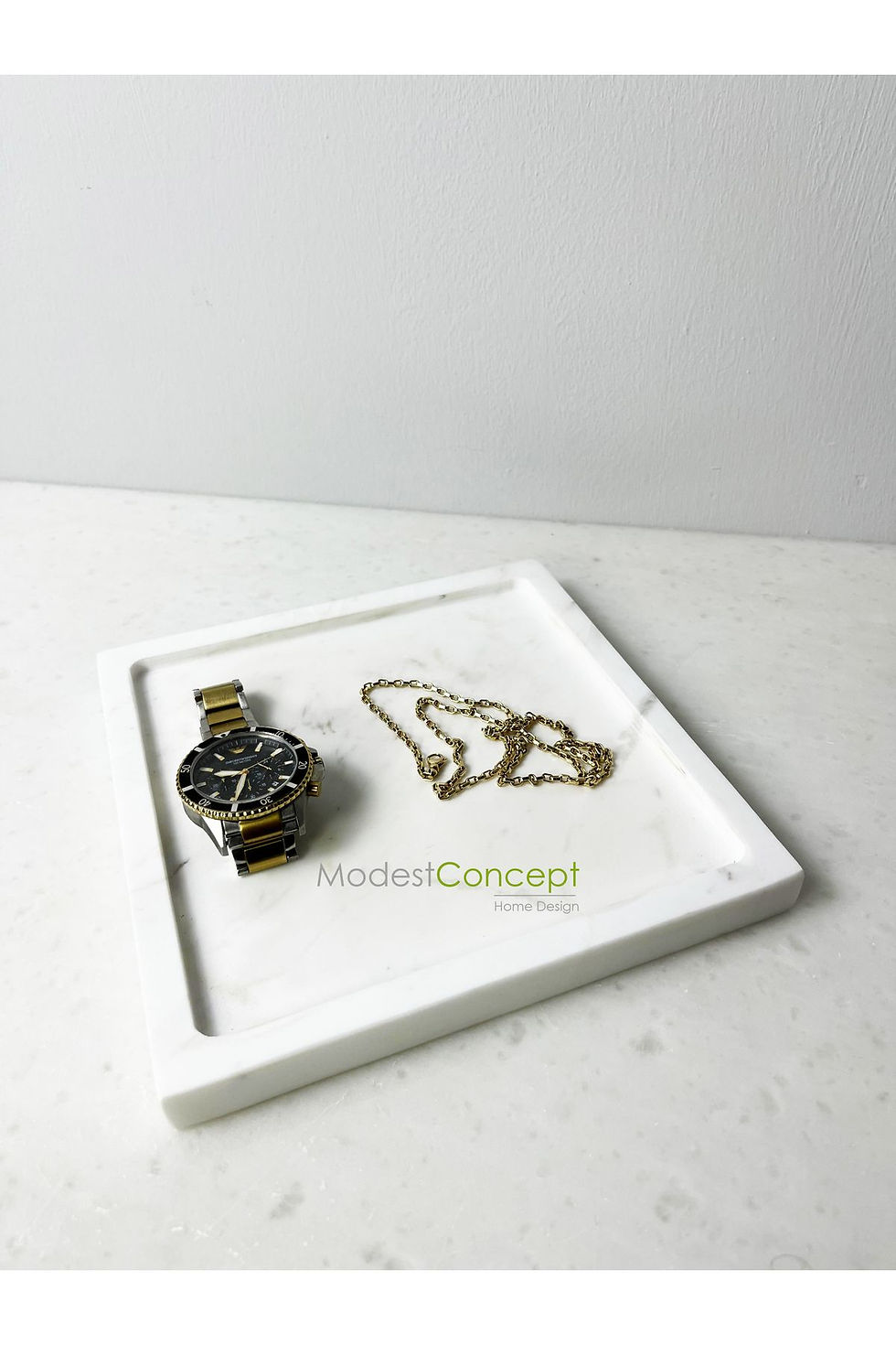 Miniatura: Natural White Marble Square Tray, Presentation Plate, Organizer Volakas White