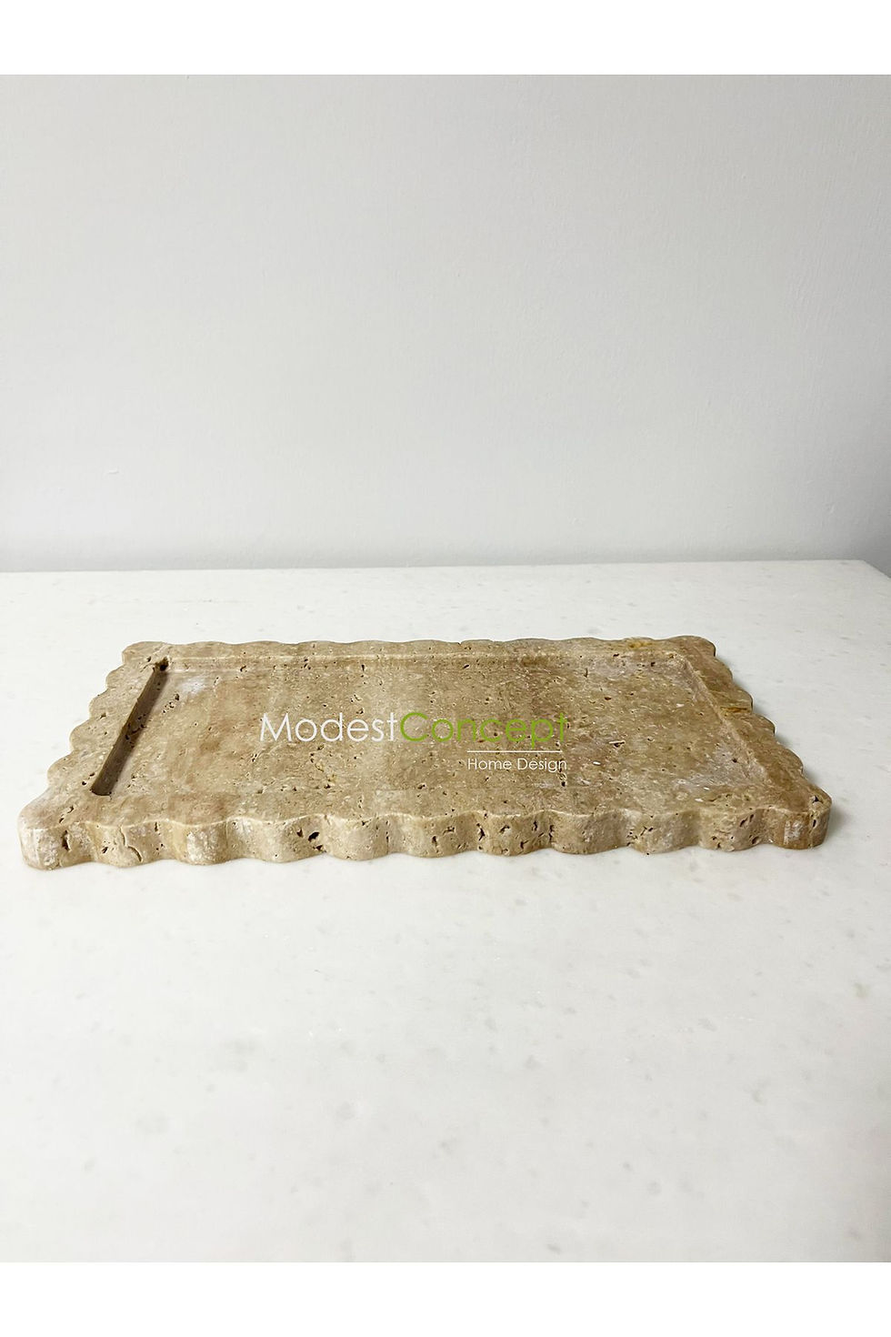 Miniaturbild: Natural Travertine Marble Tray, Bathroom Organizer with Edge Detail VC