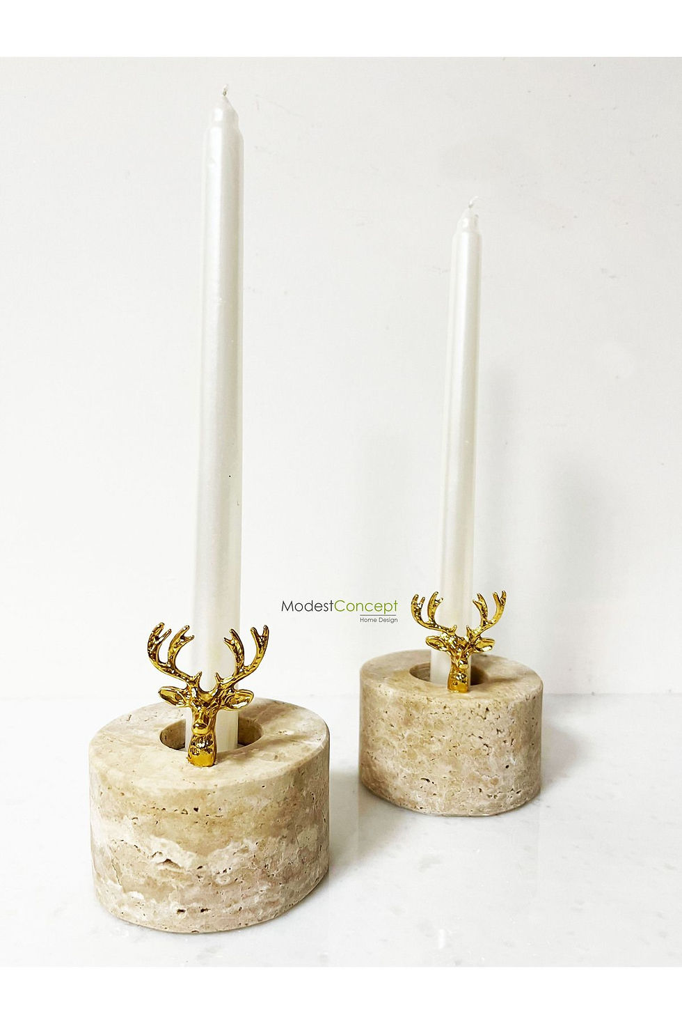 Miniatura: Natural Marble Candle Holder, Travertine Marble Candle Holder