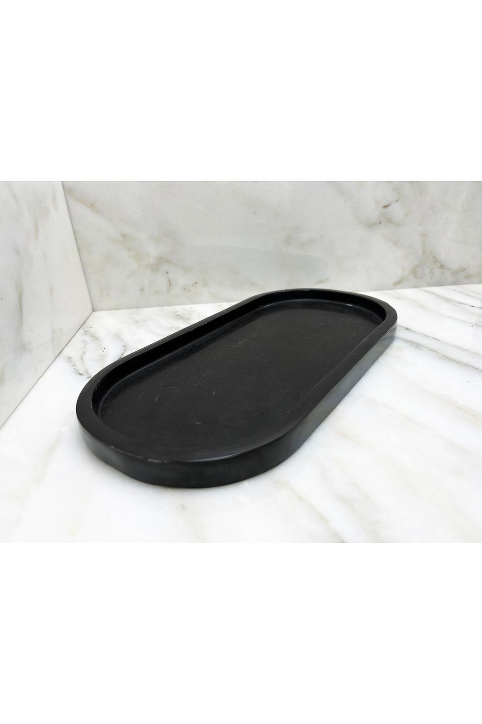 Miniatura: Natural Black Marble Oval Tray, Bathroom Organizer