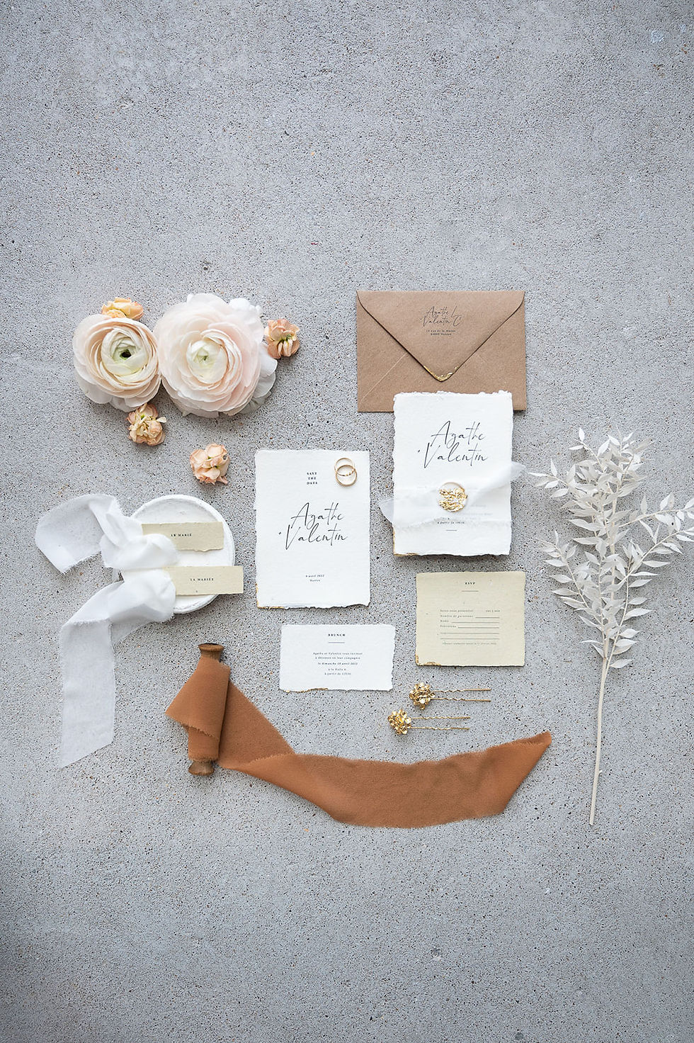Miniature : Échantillon faire-part de mariage papier artisanal