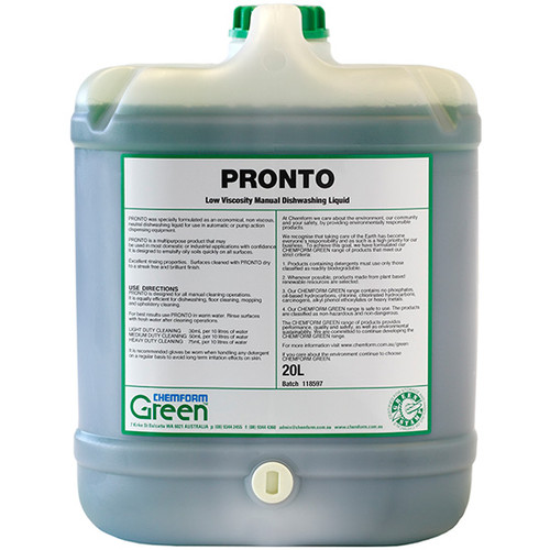 Pronto Low viscosity manual dishwashing liquid OLS Chemicals