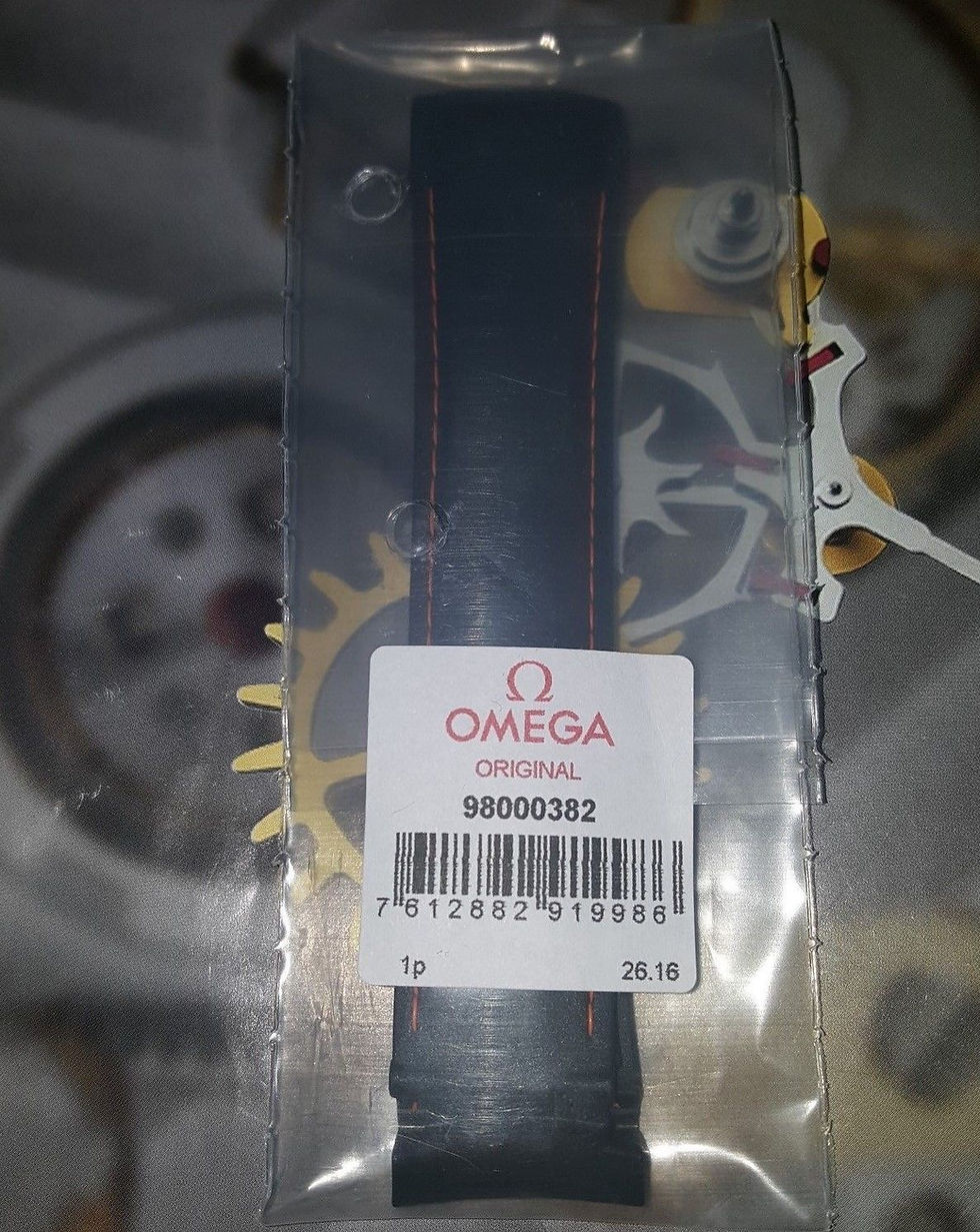 Thumbnail: 98000382 Omega Seamaster c.8500 Planet Ocean 22mm BLACK / ORANGE Rubber Strap