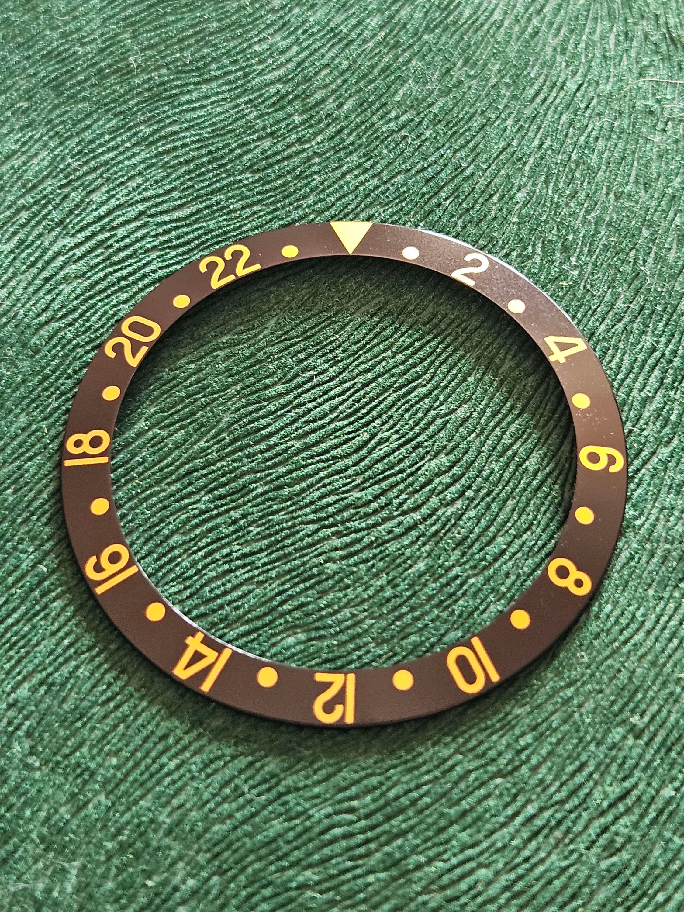 GENUINE ROLEX 1980s - 2000s GMT Master II BLACK GOLD Bezel Insert 16713
