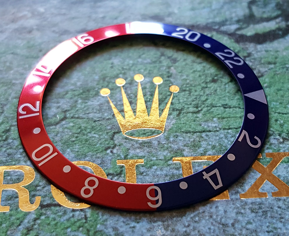 Thumbnail: GENUINE ROLEX 1960s - 1980s GMT Master II PLEXI FLAT 4 1675 PEPSI Bezel Insert