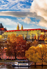 Czech-Republic-Prague-trees-river-boats-