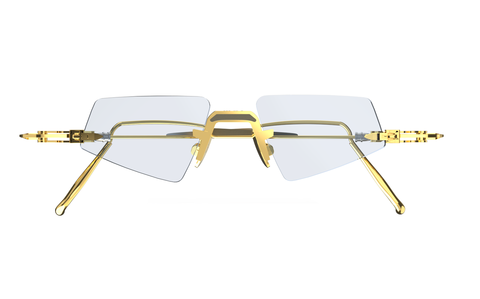 PADMA RL rimless titanium sunglasses in Gold Halo, front view