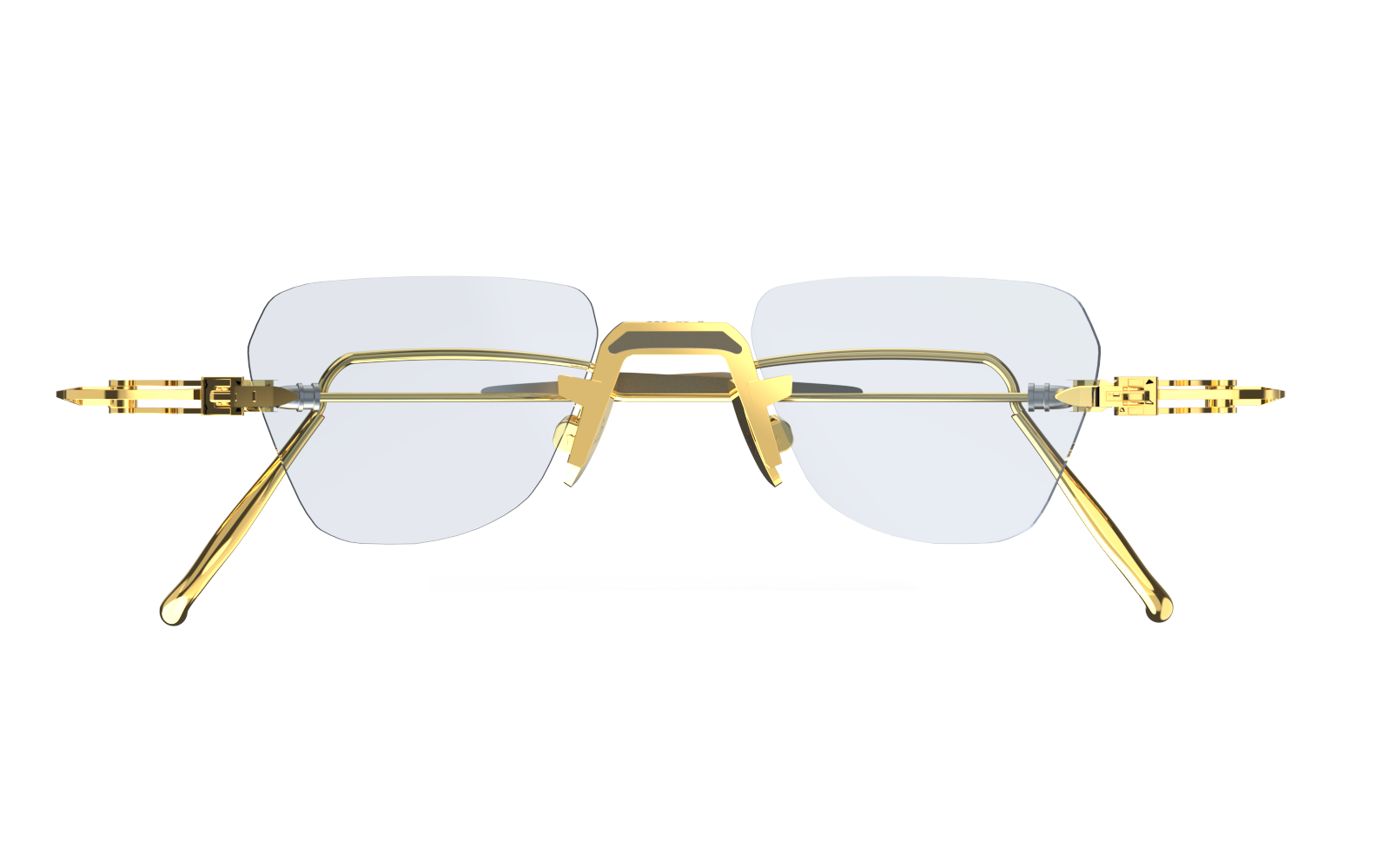 VAYUNA RL rimless titanium sunglasses in Gold Halo, front view