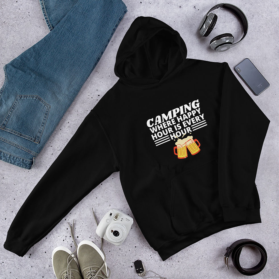 Thumbnail: Camping Happy Hour Unisex Hoodie