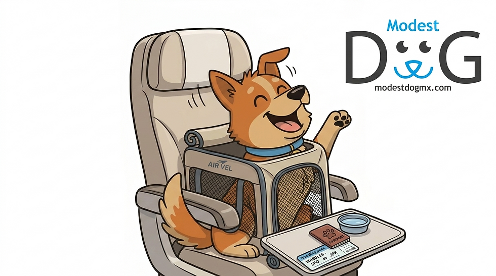 persona viajando con perro de apoyo emocional en aeropuerto internacional