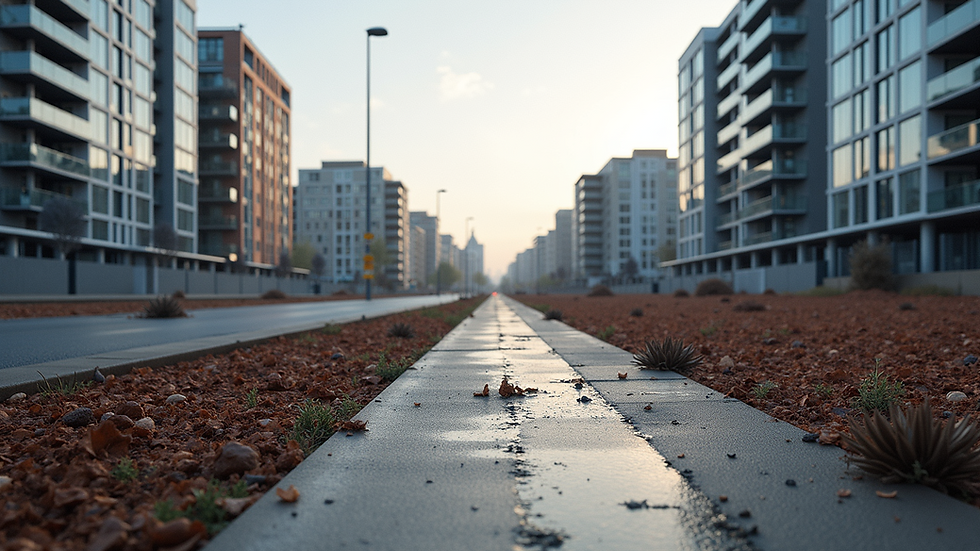 Eye-level view of a prominent urban development site in Greater Manchester