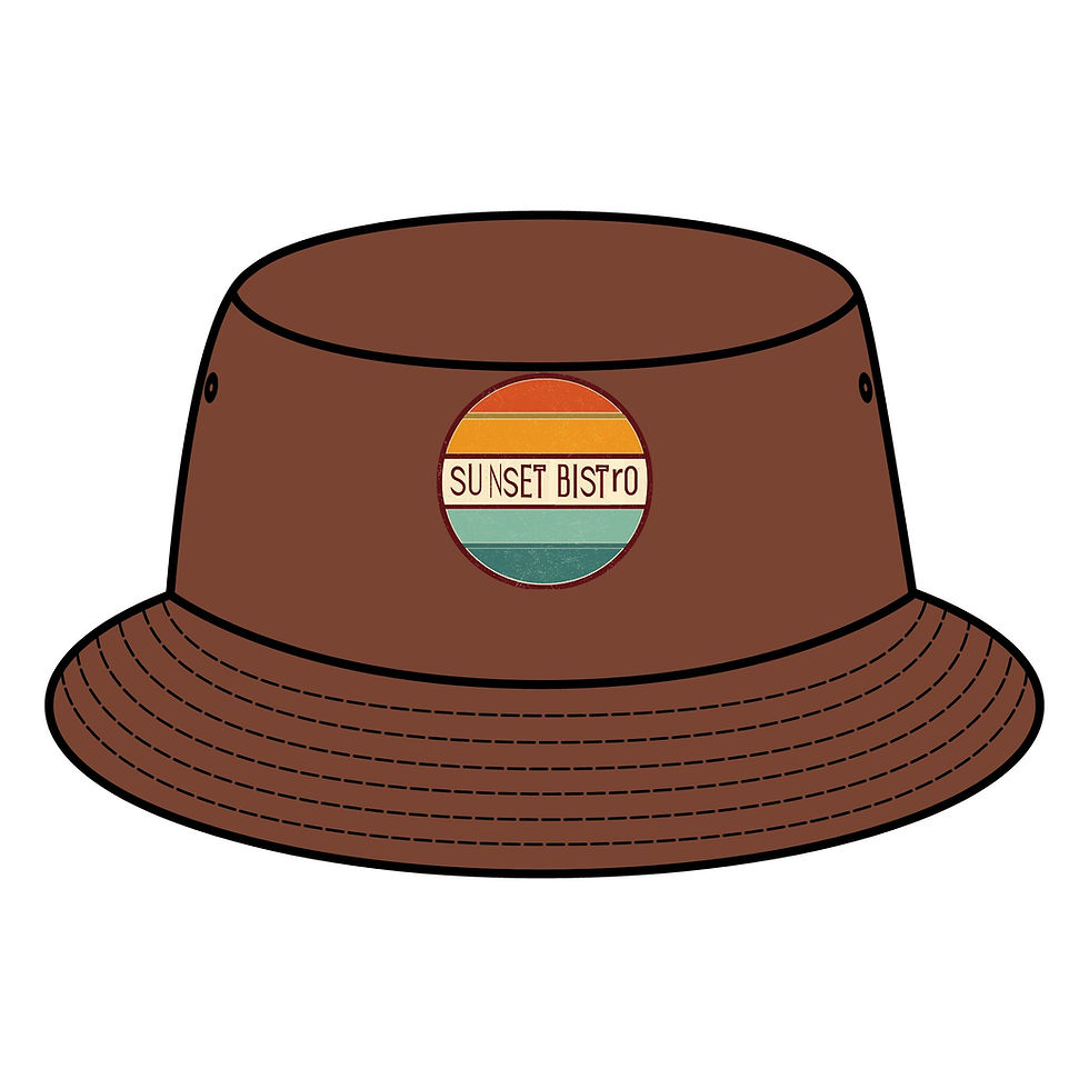 Sunset Bistro Bucket Hat - Trendy Sun Protection, Beachwear, Outdoor Fashion