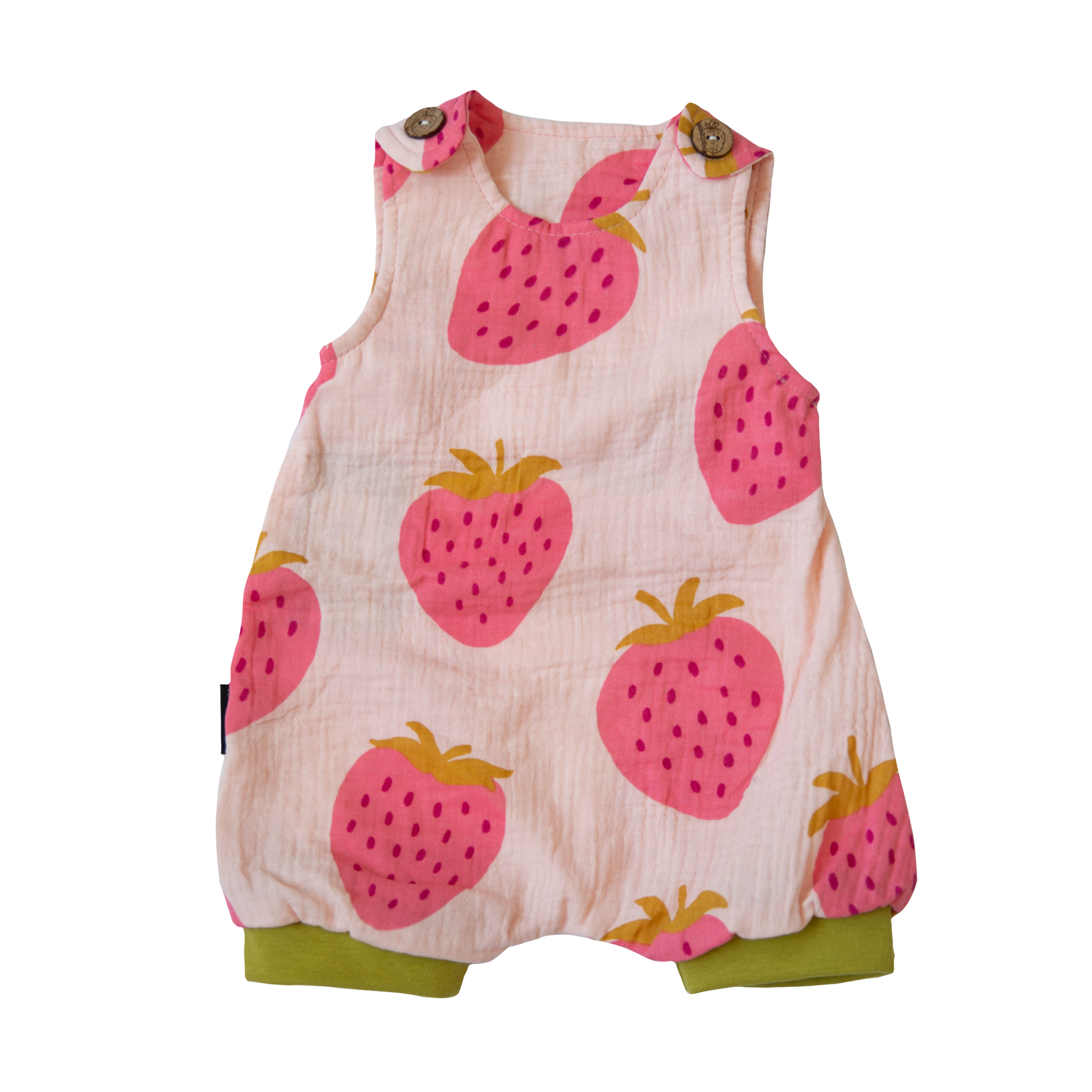 Musselin Strampler Erdbeeren