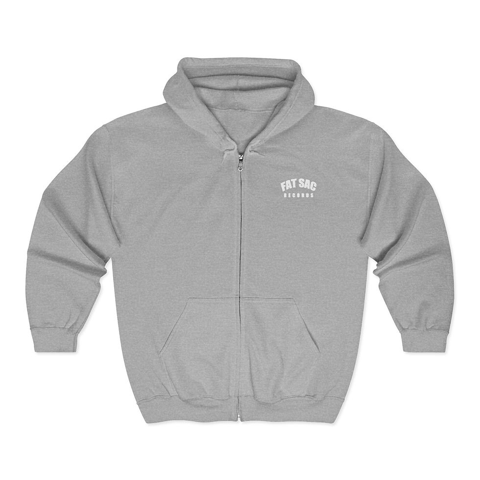 Thumbnail: Zip Hoodie — 'Fat Sac Records' Vintage Logo Full‑Zip Sweatshirt