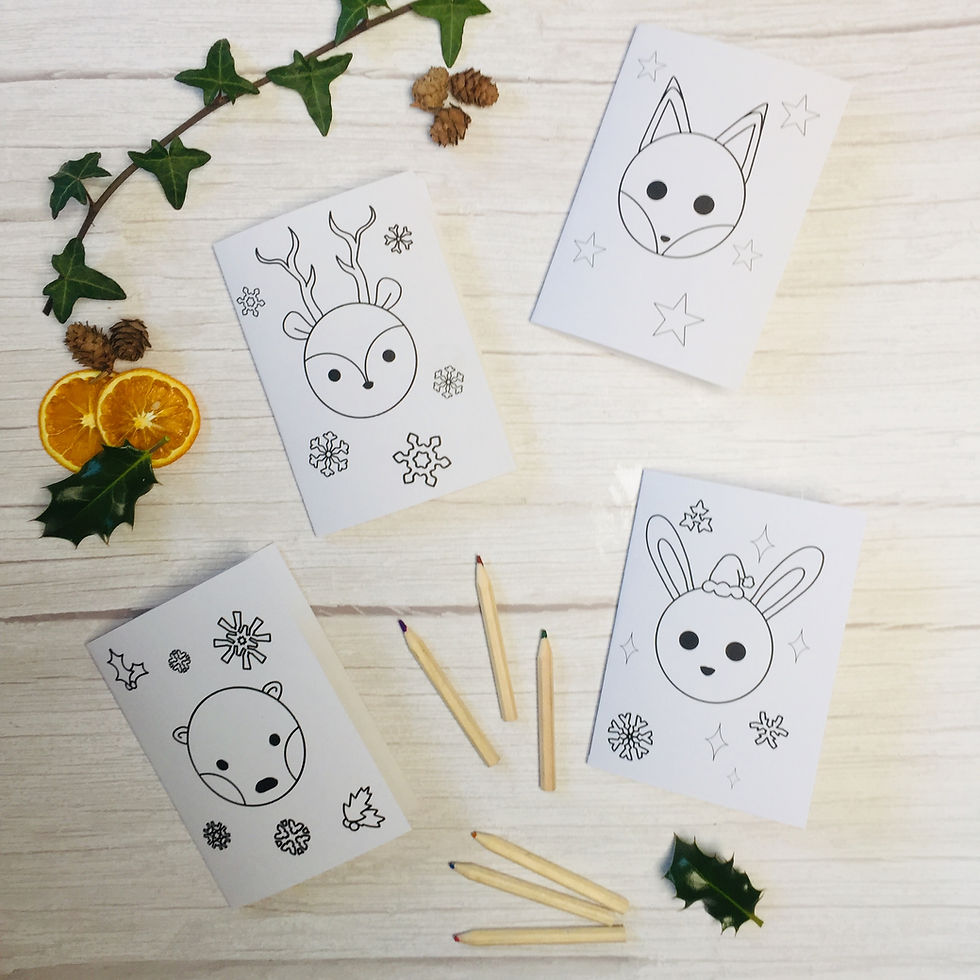 Colour your own Christmas cards download