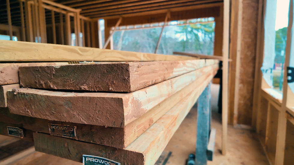 Wood on a job site North Hills Raleigh NC