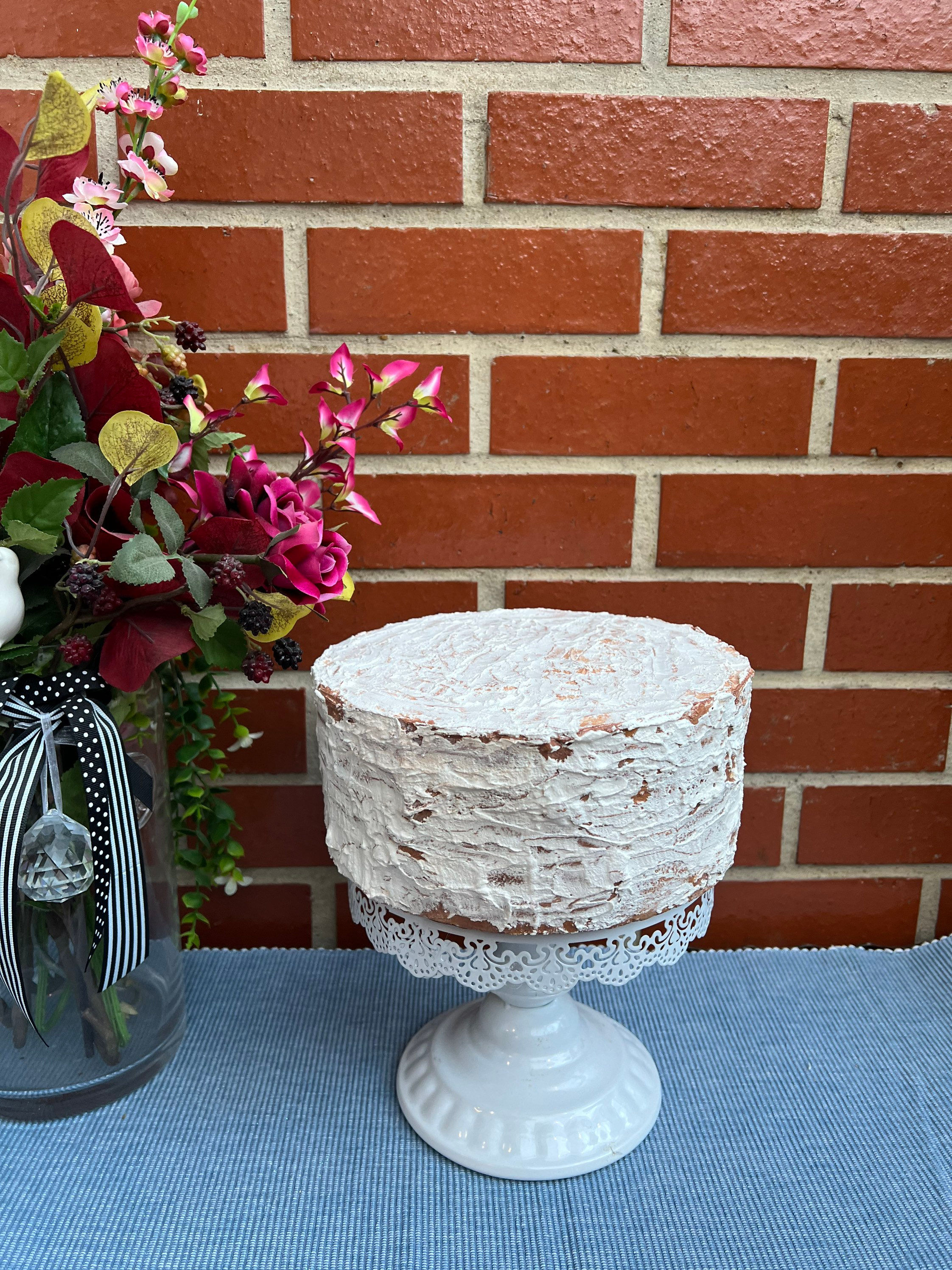 Artificial Fake Cake. 8” plain Cake. Faux naked cake. Prop Props Kitchen Table
