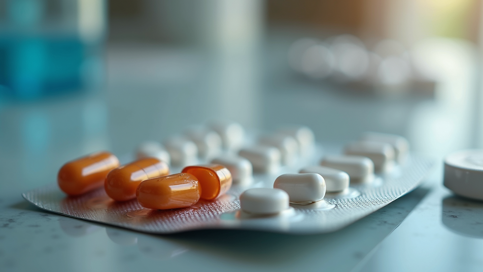Close-up view of a secure medication package with tamper-evident seal