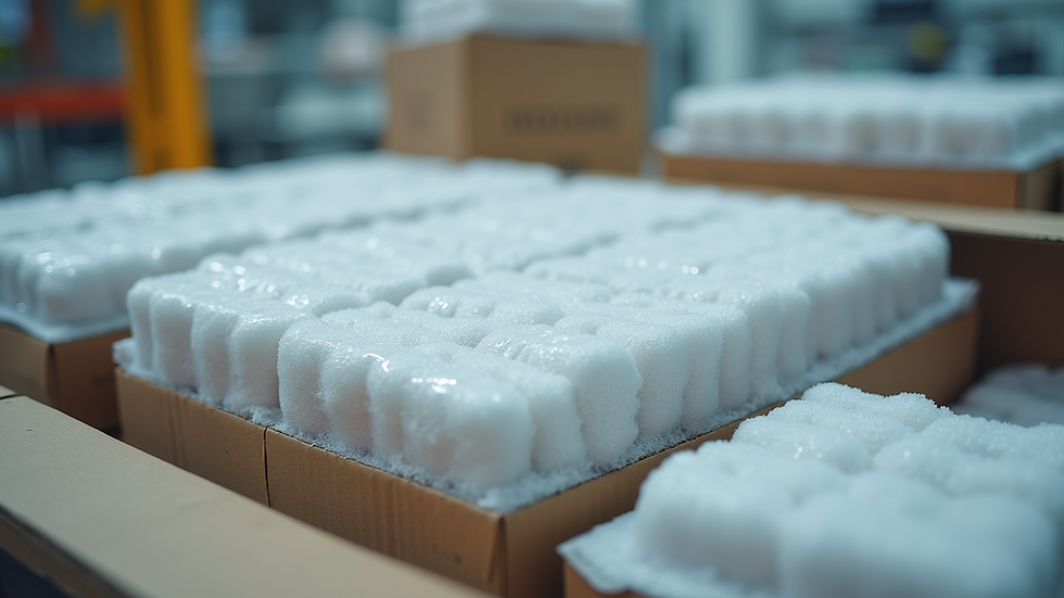 Close-up view of insulated packaging materials used for medication shipment