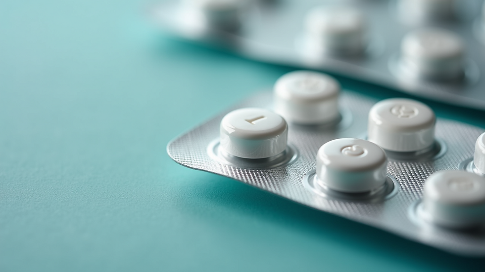 Close-up view of a plain, tamper-evident sealed medication package