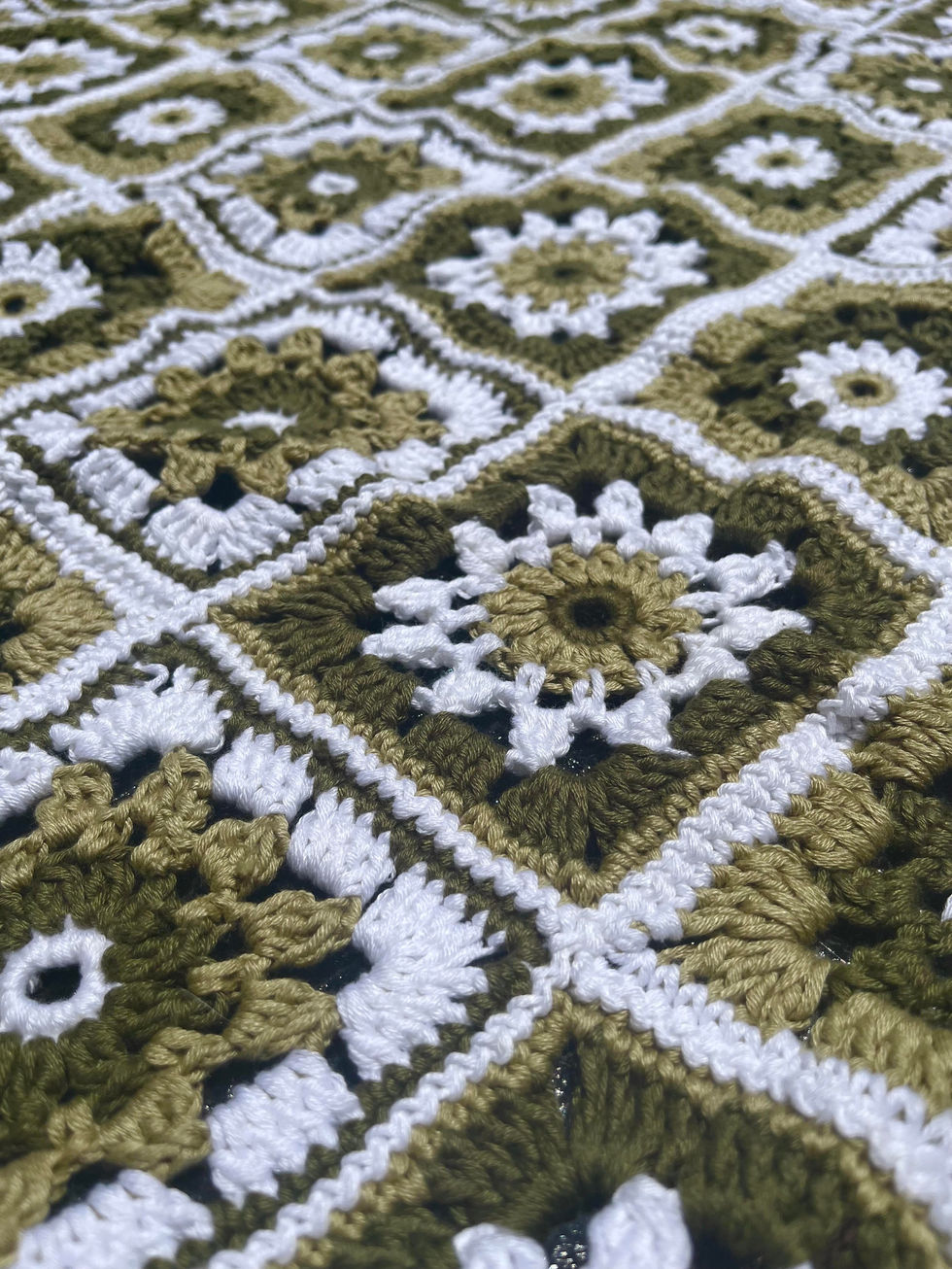 Mossy Granny Square Blanket (detail)