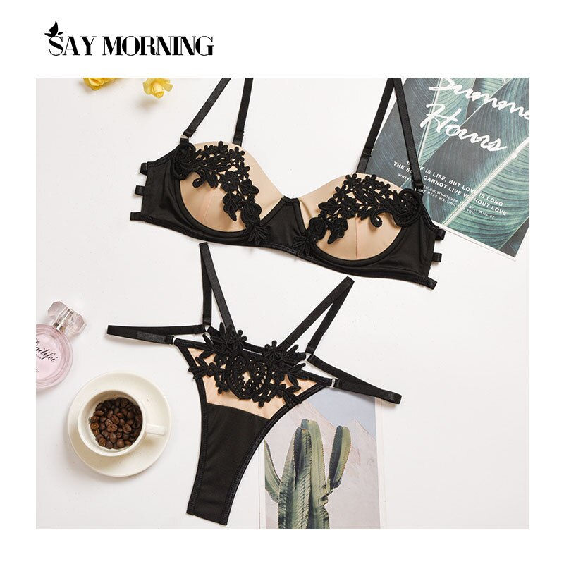 Miniature : SAY MORNING Underwear Set Women Lingerie Lace Patchwork Lingerie for Women Sexy