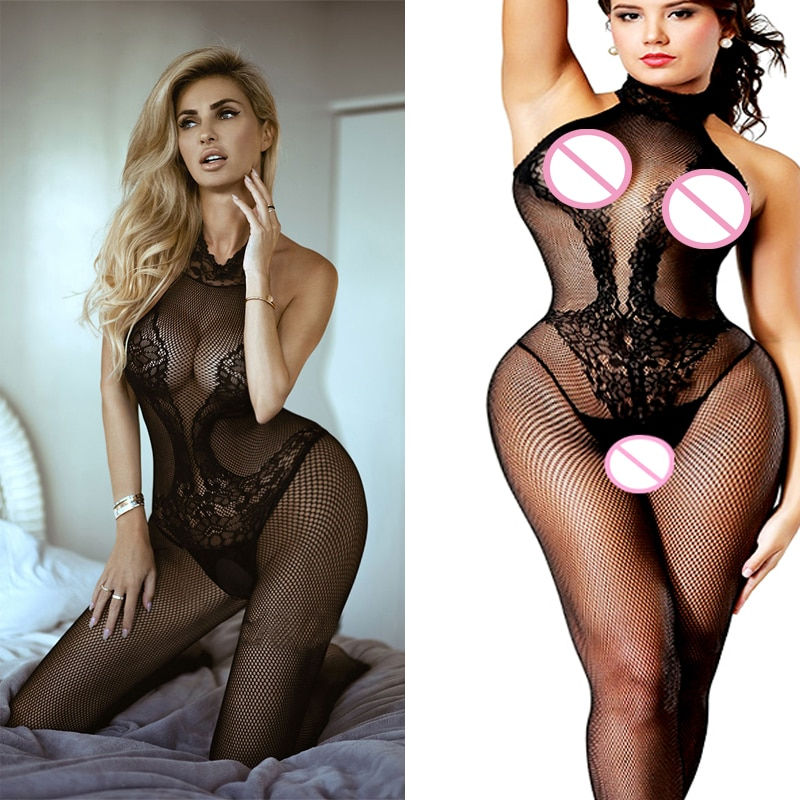 Thumbnail: Lingerie Sexy Women Clothing Black Crotchless Bodysuit Body Suits for Women Plus