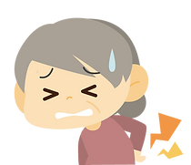 腰を痛めたシニア女性