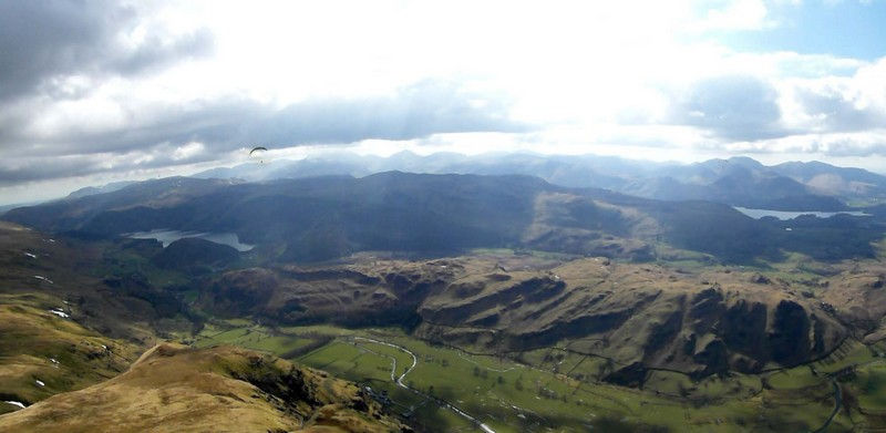 SW from above the Wanthwaite Crags on 'Clough'