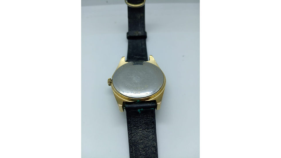 Thumbnail: Benrus Automatic Date. Gold Plated Case On Black Strap