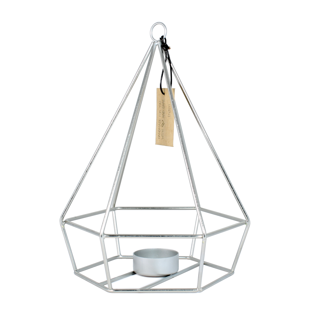 KAARSENHOUDER DIAMANT – ZILVER