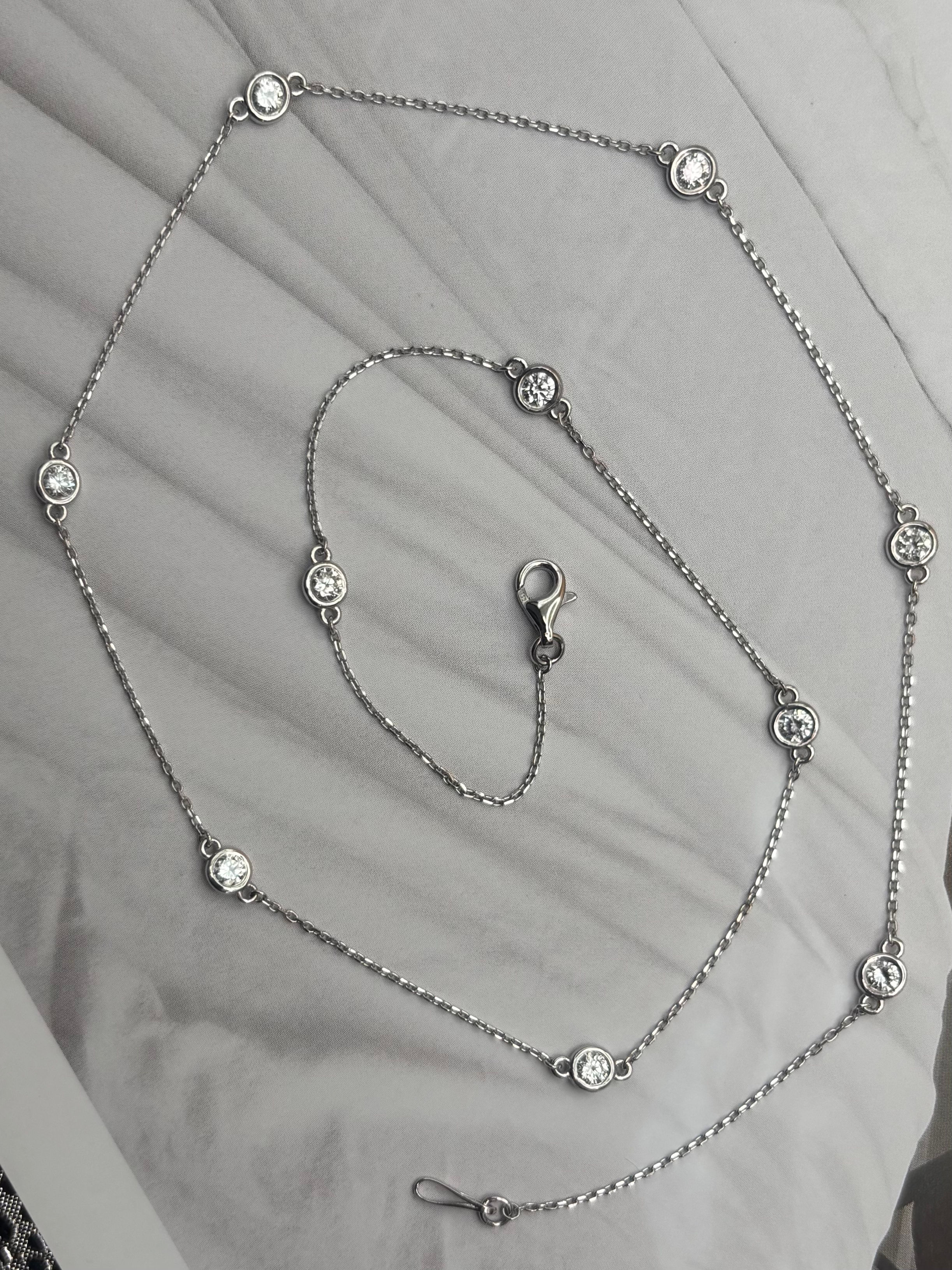 14k Diamonds by the yard white gold 1.02 ct