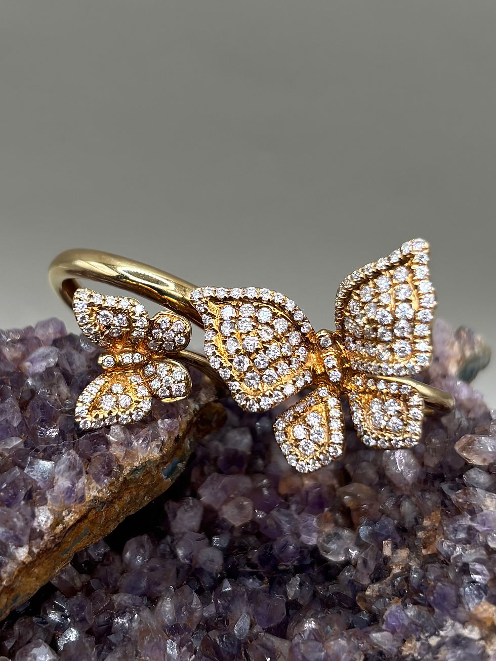 Thumbnail: 18k Diamond butterfly adjustable ring