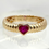 Thumbnail: 14k Gold Ruby Heart Ring