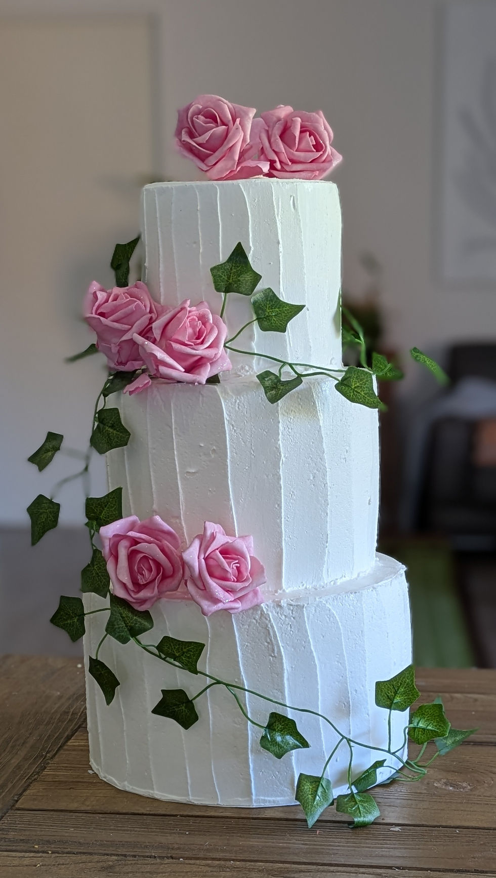 Fake Cake - 3 Tier Tall Rustic White