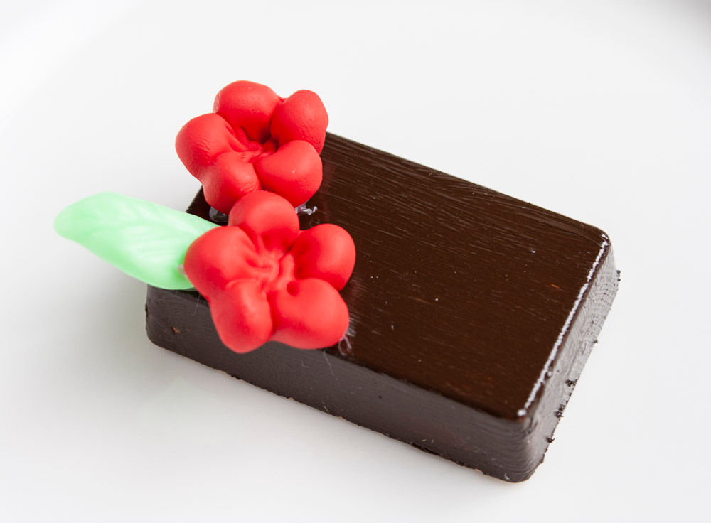 Chocolate with Red Flowers