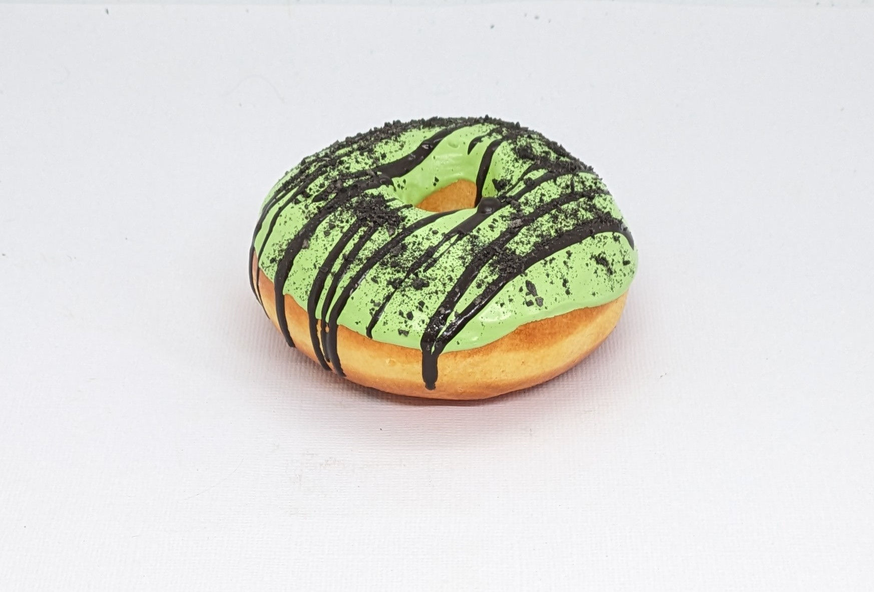 Fake Donut with Mint Icing and Cookie Sprinkles