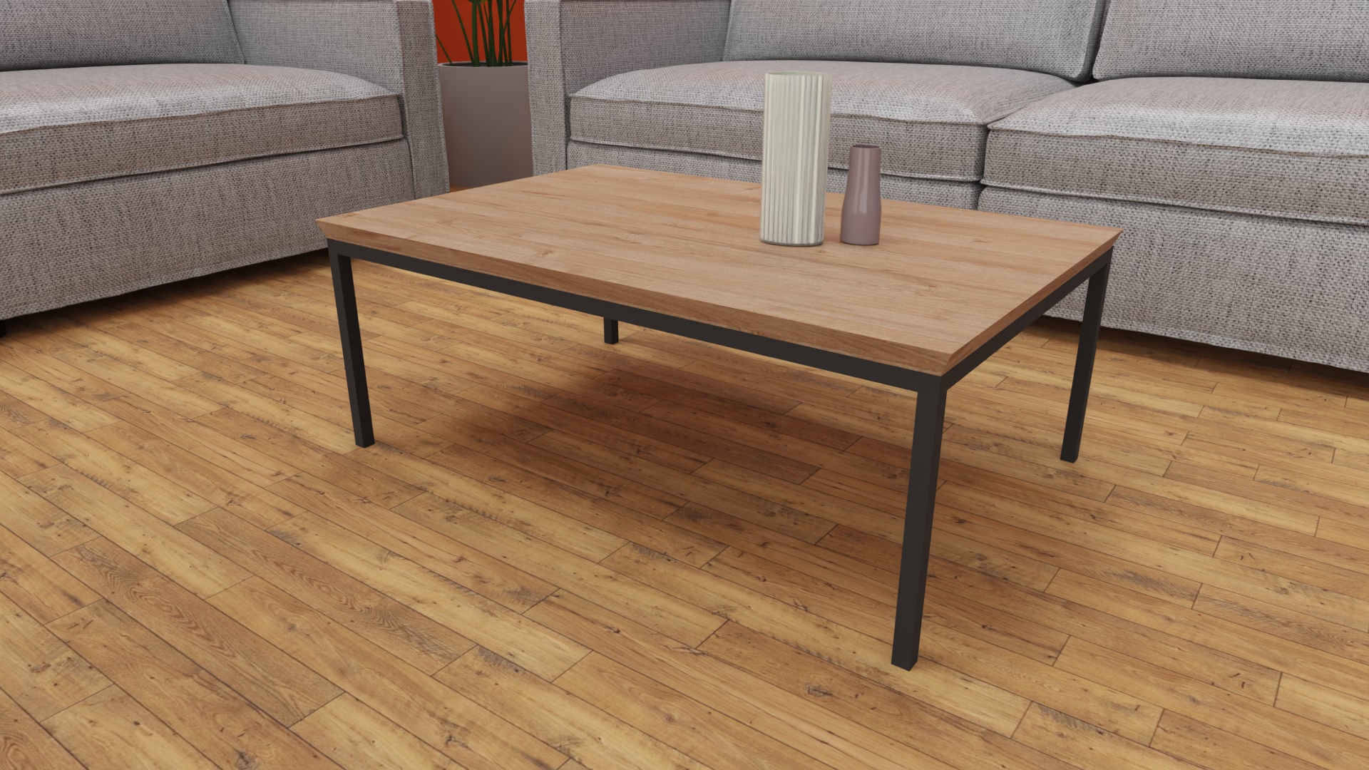 Table basse industrielle métal et bois sur-mesure : essences, formats et finitions artisanales