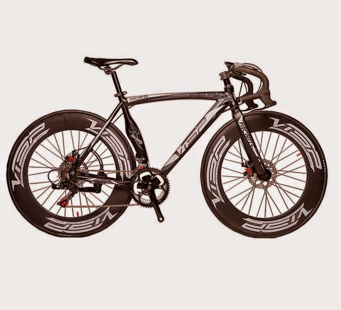 Bicicleta de ruta Visp, fibra de carbono, 18 velocidades