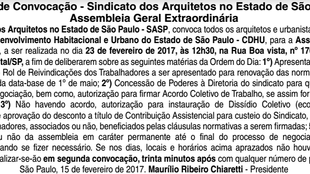 CDHU - Edital de Convocação