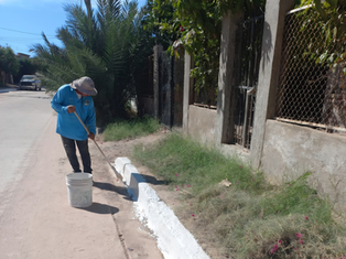 Brindan mantenimiento a guarniciones en sector de la Juárez en Empalme