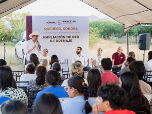 Gobierno de Sonora entrega obra de conducción de drenaje sanitario en Quiriego