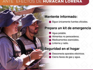 Gobierno de Sonora activa brigadas preventivas y coordinación sectorial ante los efectos del huracán Lorena