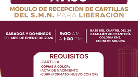 Inicia entrega de cartillas liberadas del Servicio Militar Nacional en Empalme