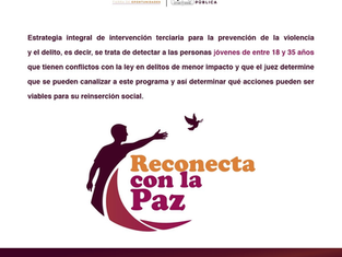 Implementa Gobierno de Sonora programa “Reconecta con la Paz”